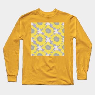 Yellow Daisy Floral Pattern Long Sleeve T-Shirt